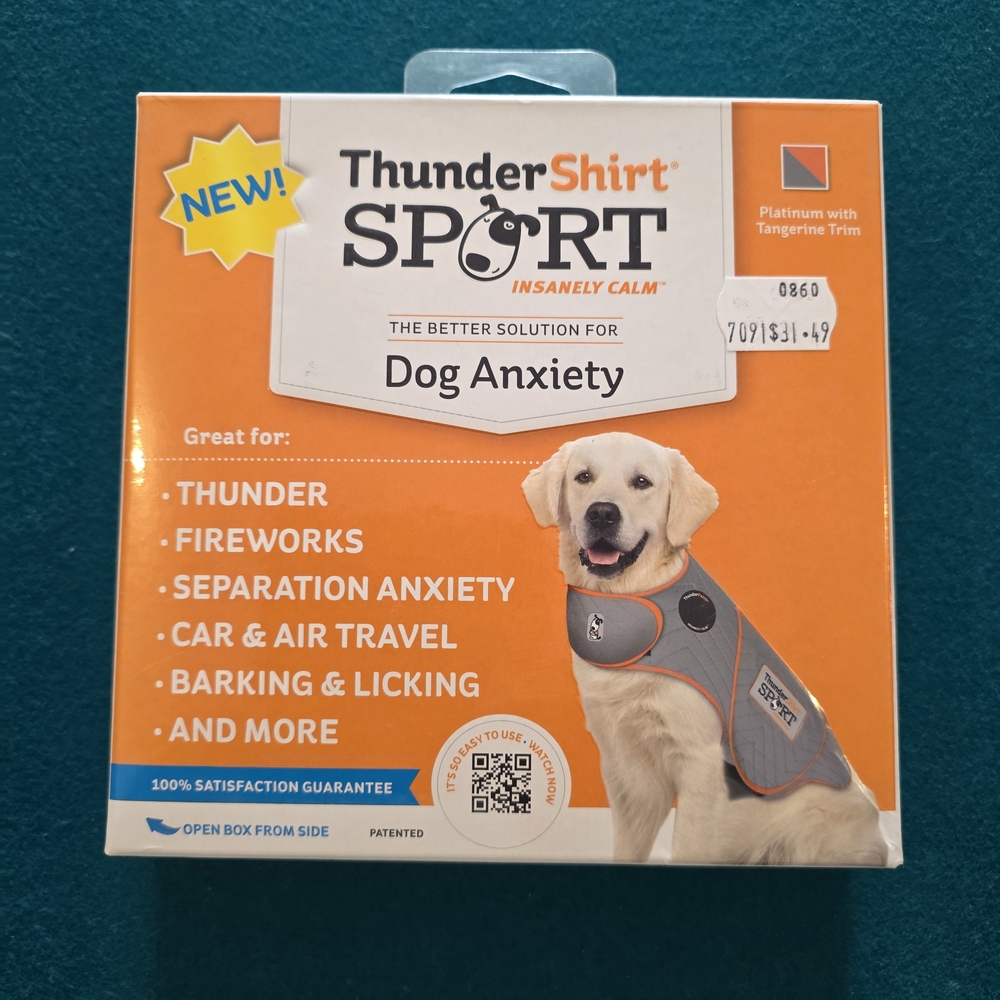 ThunderShirt Sport Dog Anxiety Jacket - Gray with Orange Trim